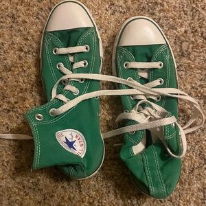 Green Converse high tops